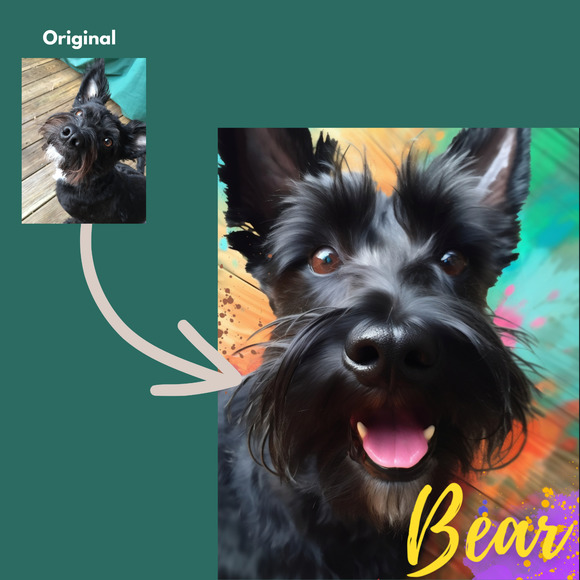 Transform Your Pet's Photo into a Work of Art - Custom Printable Wall Art - Picture 4 of 6